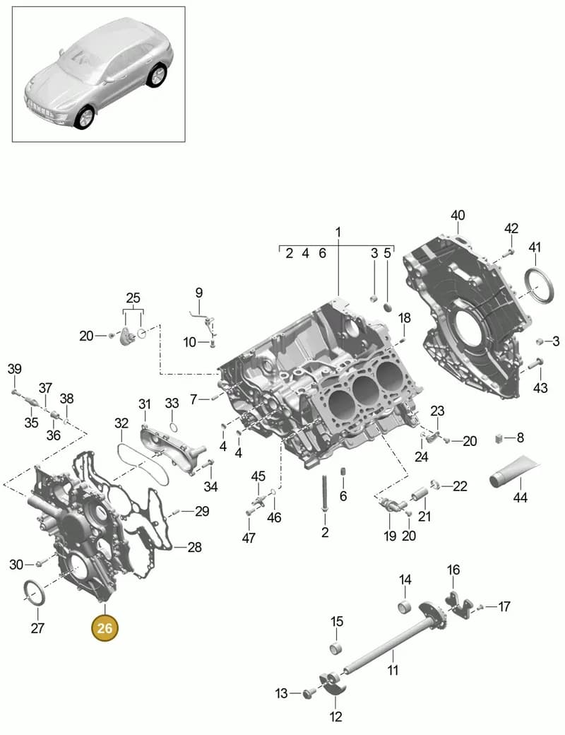 95810115112 — Porsche Macan (2013-2018) diagram p44101040, position 26