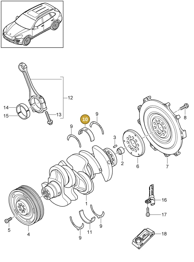 95810124103 — Porsche Cayenne (2010-2018) diagram p37102030, position 10