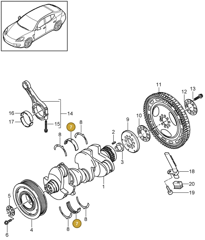 95810124113 — Porsche Panamera (2009-2016) diagram p35102020, position 7