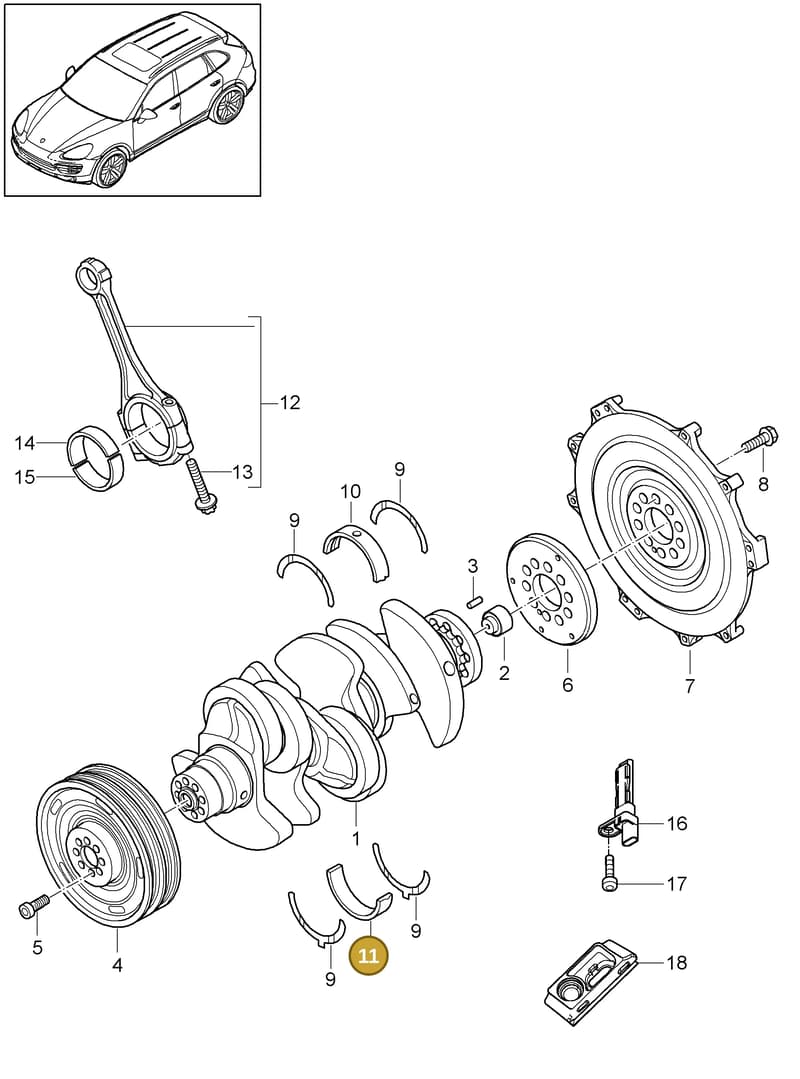 95810124200 — Porsche Cayenne (2010-2018) diagram p37102030, position 11