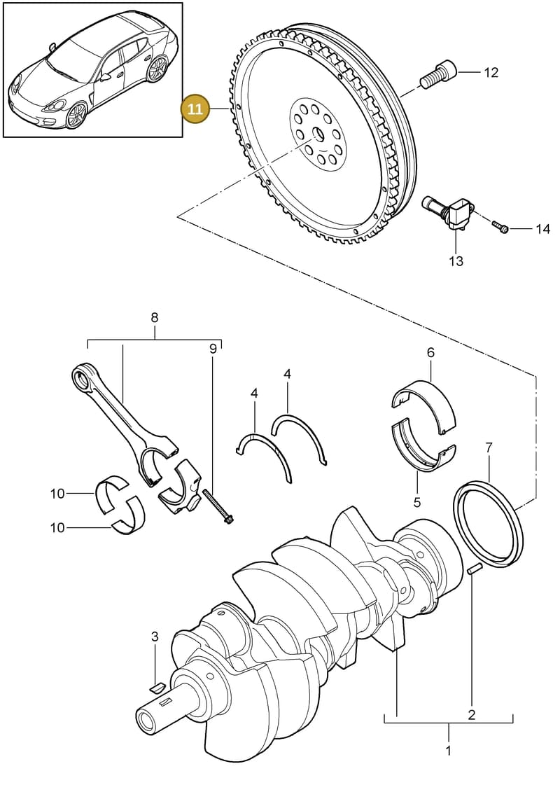 95810124203 — Porsche Panamera (2009-2016) diagram p35102010, position 11