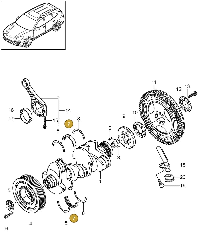 95810124213 — Porsche Cayenne (2010-2018) diagram p37102020, position 7