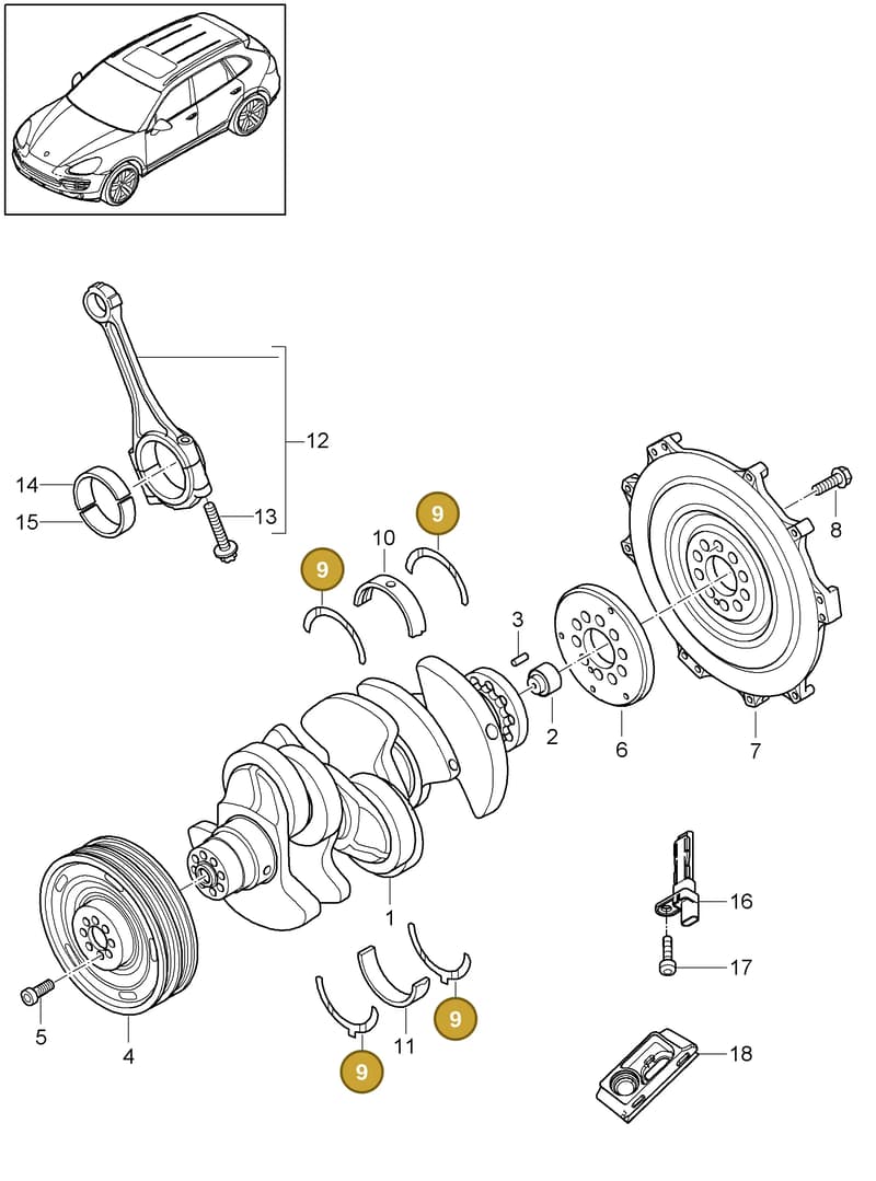 95810124214 — Porsche Cayenne (2010-2018) diagram p37102030, position 9