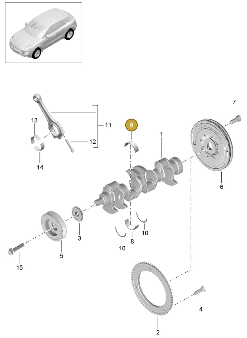 95810124403 — Porsche Macan (2013-2018) diagram p44102020, position 9
