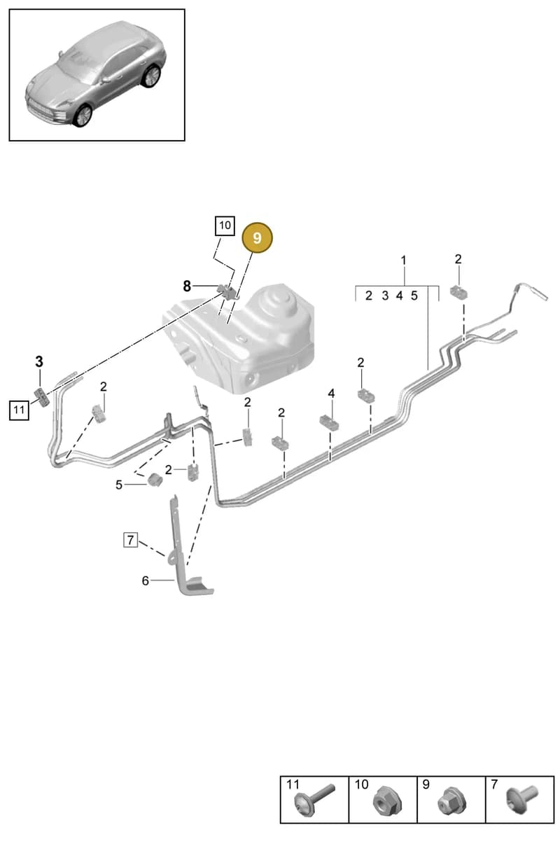 95810124404 — Porsche Macan (2018-2022) diagram p52000081, position 9