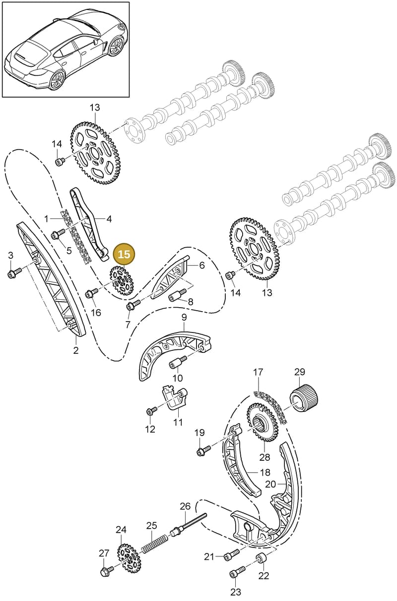 95810133300 — Porsche Panamera (2009-2016) diagram p35103080, position 15