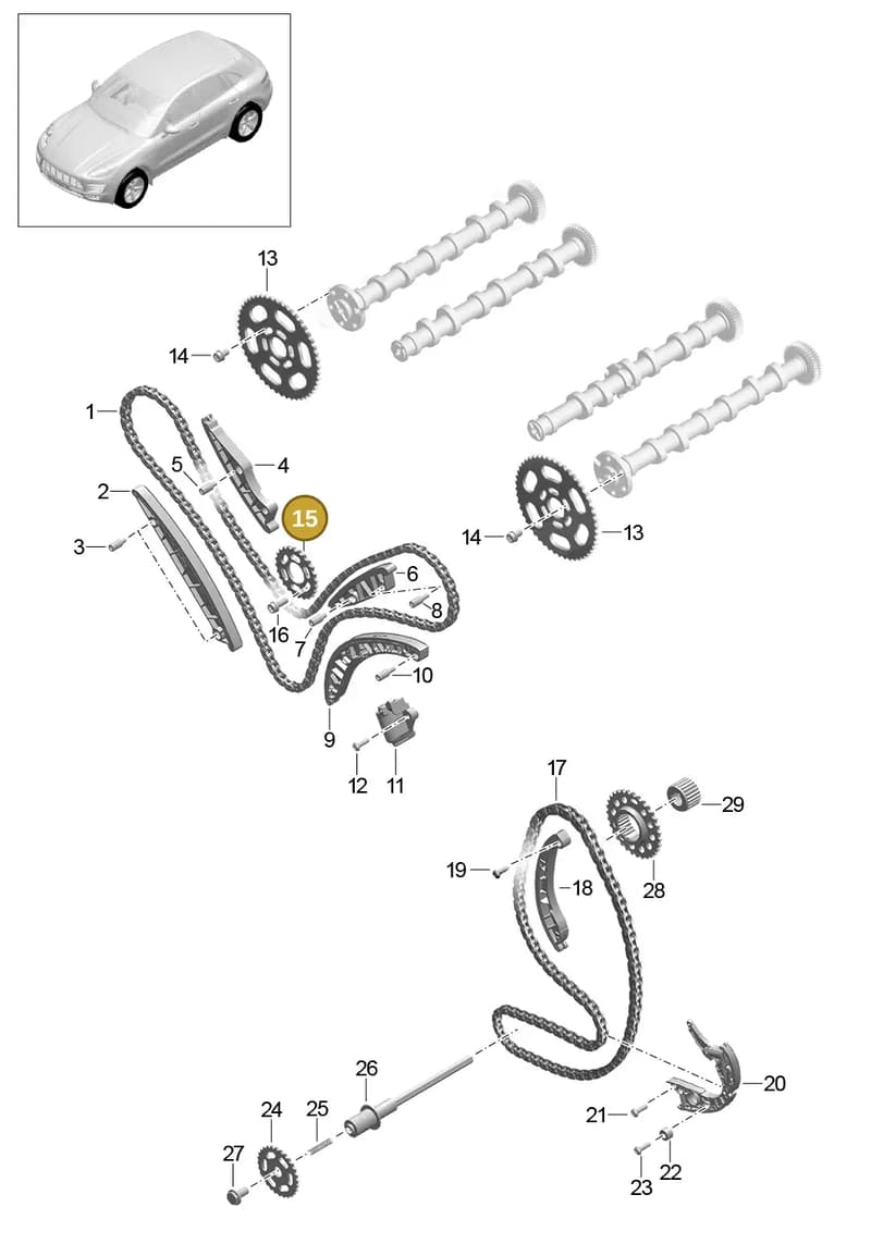 95810133300 — Porsche Macan (2013-2018) diagram p44103080, position 15