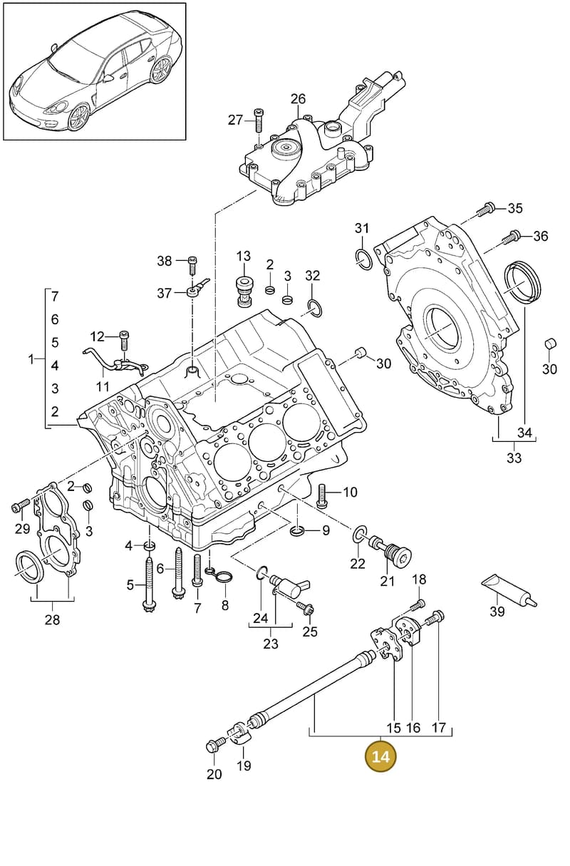 95810186930 — Porsche Panamera (2009-2016) diagram p35101050, position 14