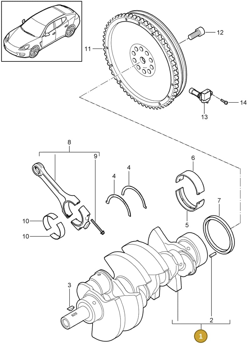 95810201111 — Porsche Panamera (2009-2016) diagram p35102010, position 1