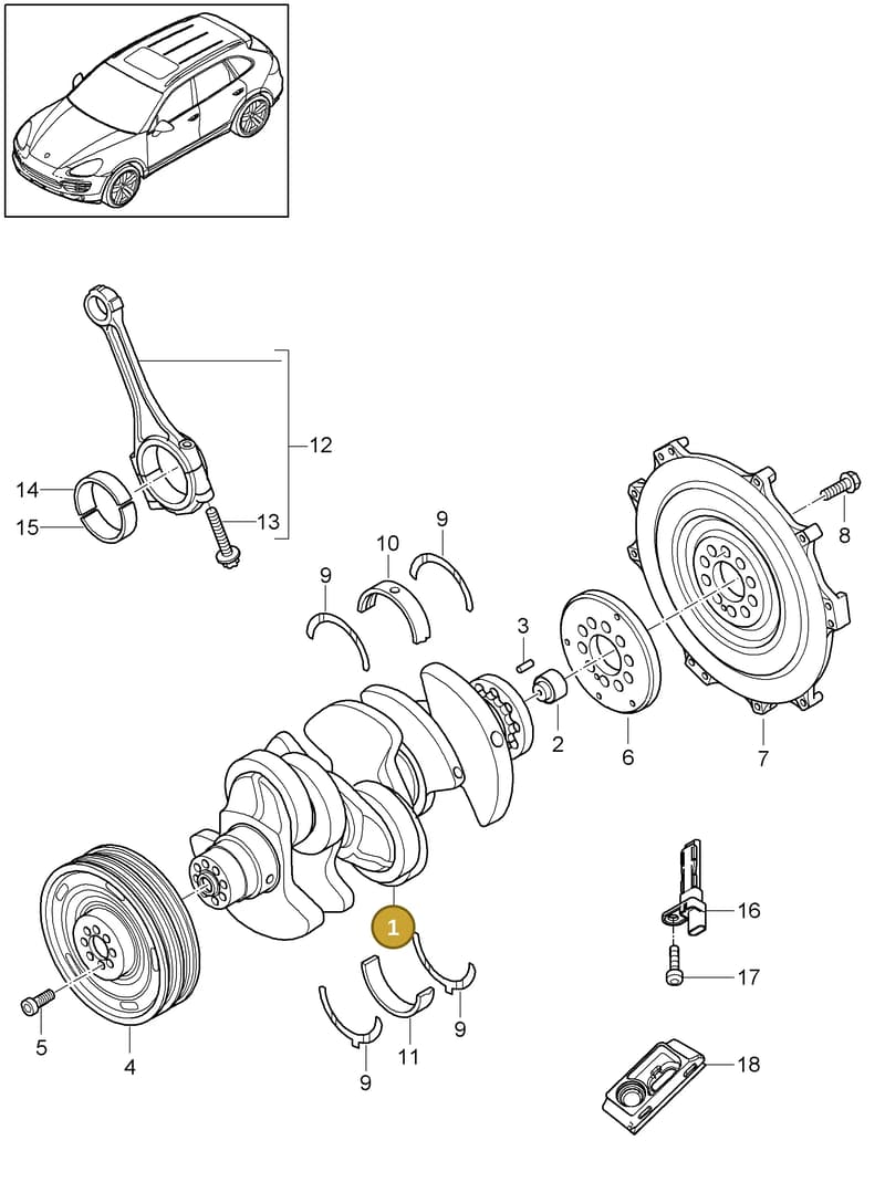 95810201111 — Porsche Cayenne (2010-2018) diagram p37102030, position 1