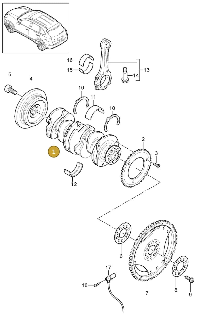 95810201121 — Porsche Cayenne (2010-2018) diagram p37102010, position 1