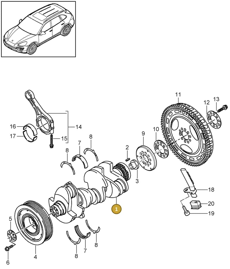 95810201130 — Porsche Cayenne (2010-2018) diagram p37102020, position 1