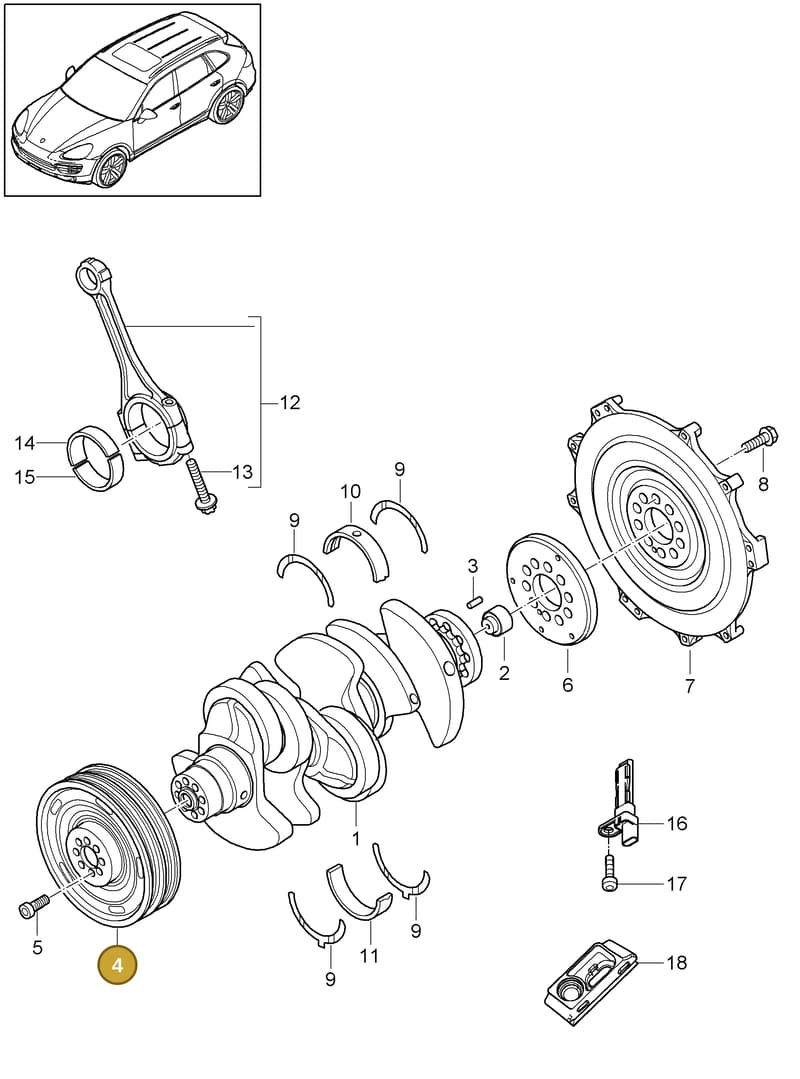 95810224111 — Porsche Cayenne (2010-2018) diagram p37102030, position 4