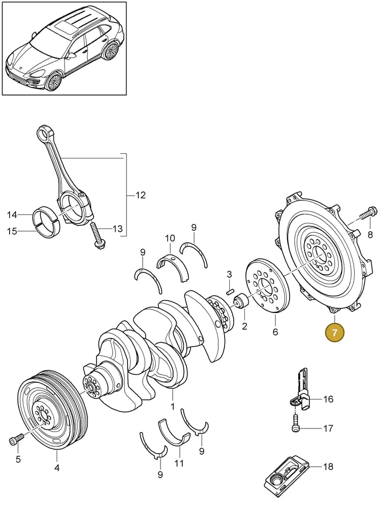 95810226903 — Porsche Cayenne (2010-2018) diagram p37102030, position 7