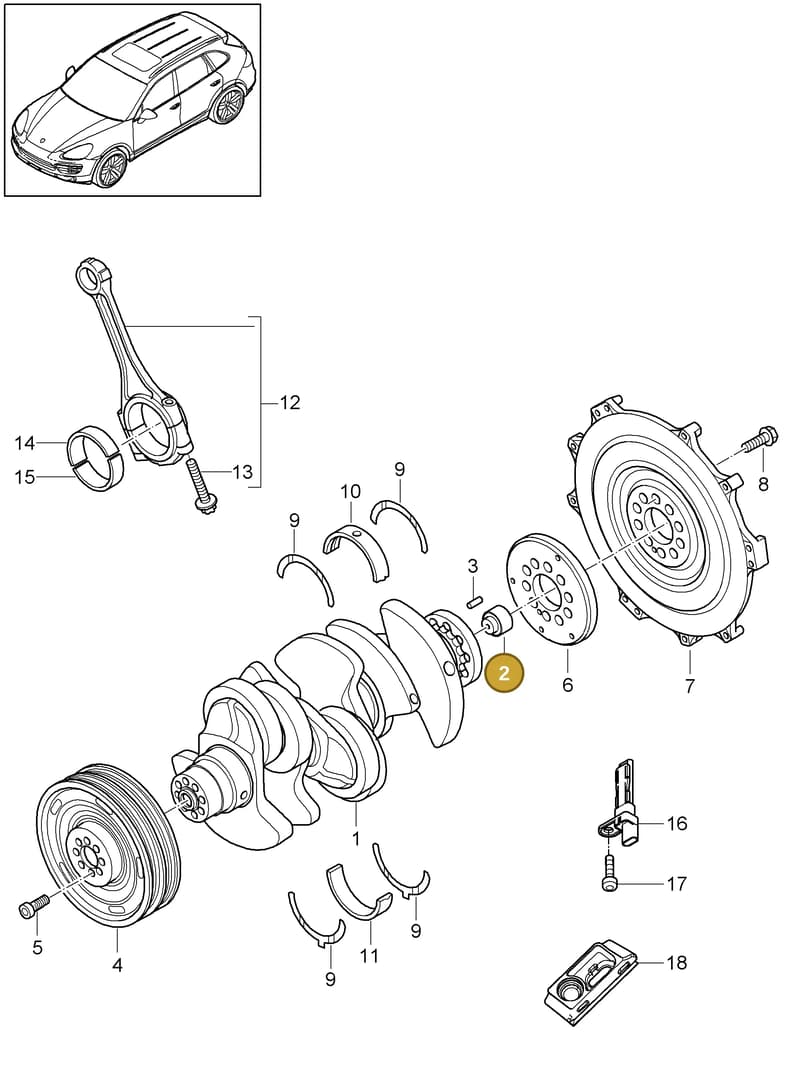 95810231300 — Porsche Cayenne (2010-2018) diagram p37102030, position 2