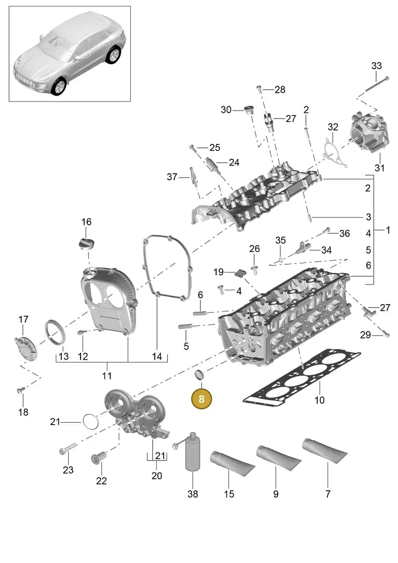 95810311300 — Porsche Macan (2013-2018) diagram p44103010, position 8