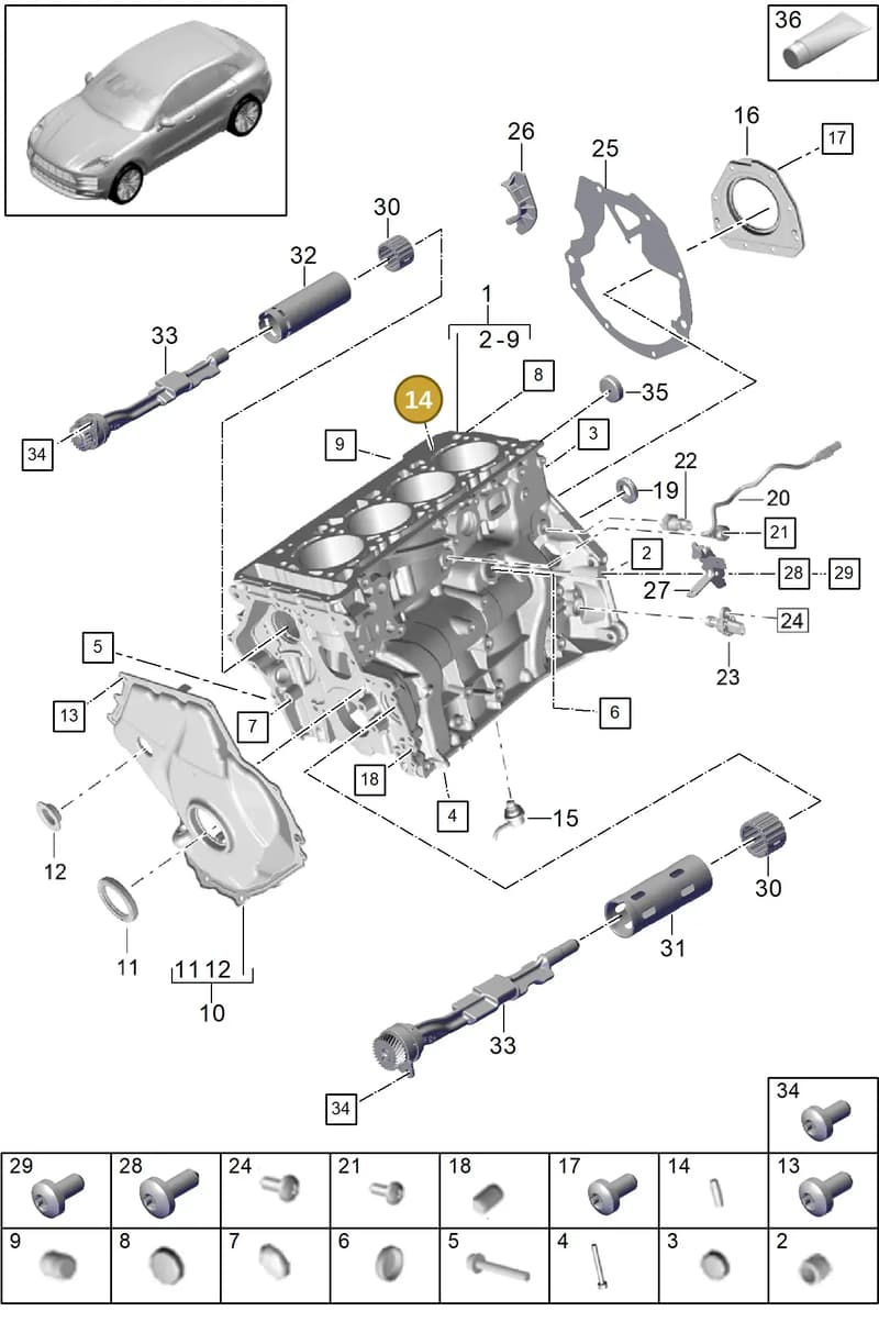 95810313900 — Porsche Macan (2018-2022) diagram p52101111, position 14