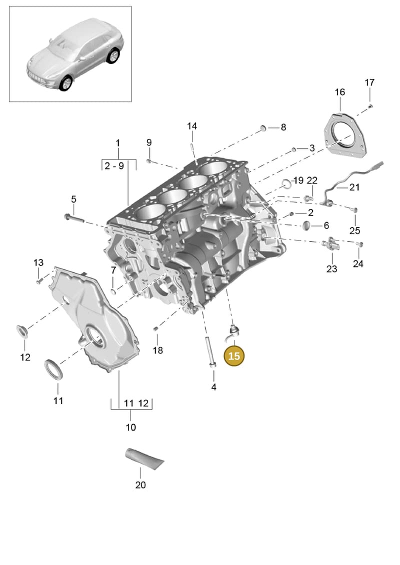 95810315400 — Porsche Macan (2013-2018) diagram p44101050, position 15
