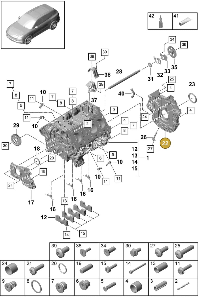 95810317300 — Porsche Cayenne (2017-2023) diagram p51101050, position 22