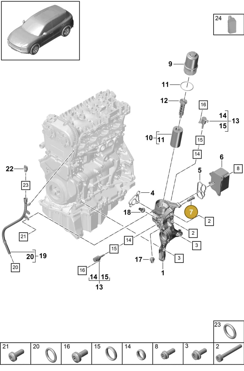 95810320800 — Porsche Cayenne (2017-2023) diagram p51104015, position 7