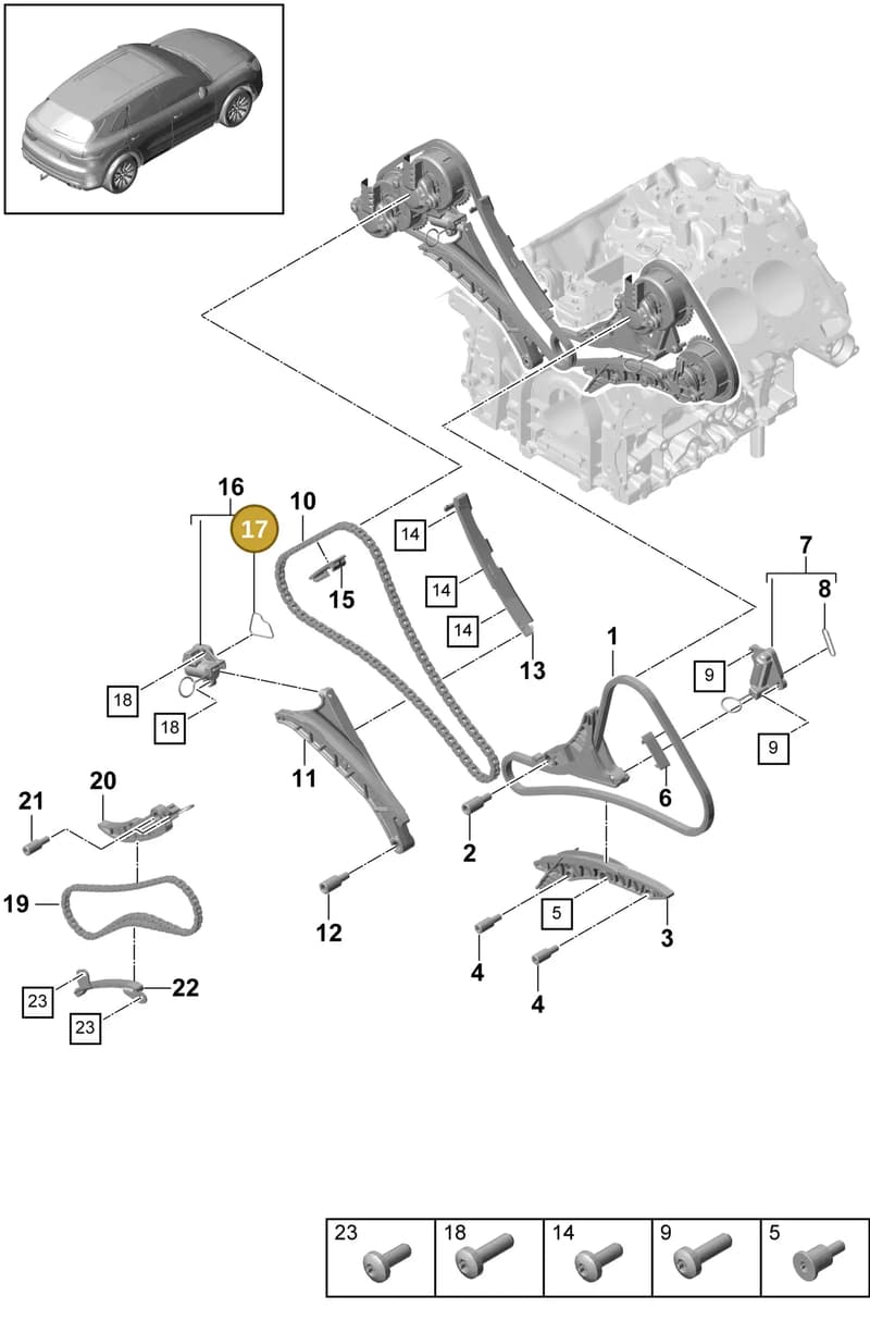 95810331900 — Porsche Cayenne (2017-2023) diagram p51103080, position 17