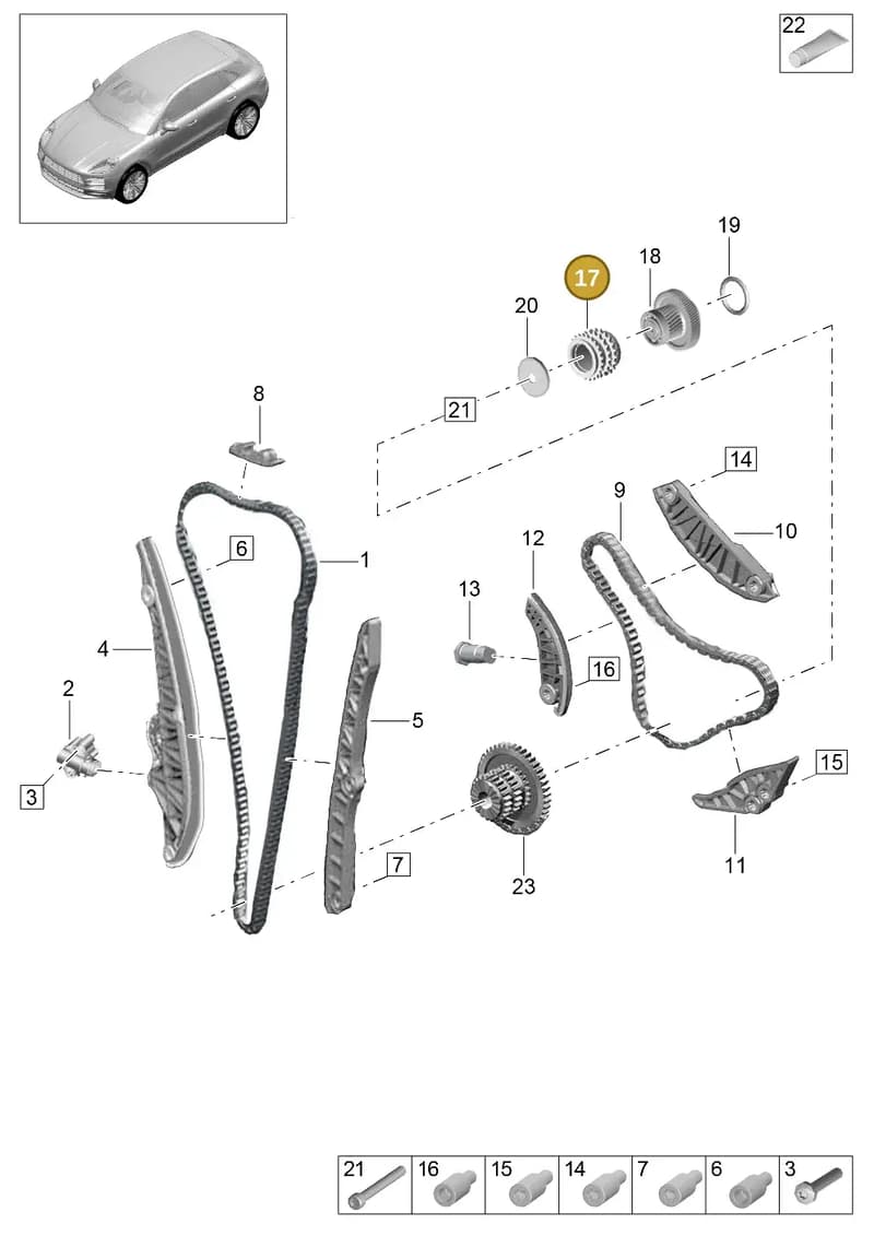 95810331900 — Porsche Macan (2018-2022) diagram p52000100, position 17