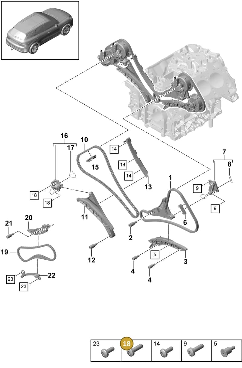 95810355900 — Porsche Cayenne (2017-2023) diagram p51103080, position 18