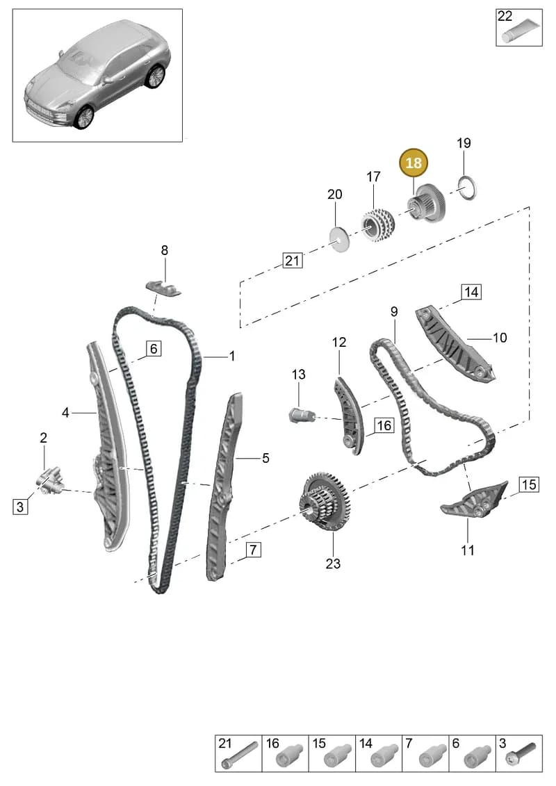 95810355900 — Porsche Macan (2018-2022) diagram p52000100, position 18