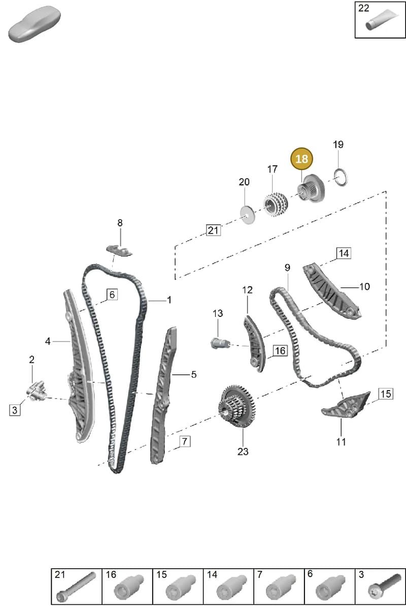 95810355900 — Porsche Cayenne Coupe (2023-2023) diagram p60103300, position 18