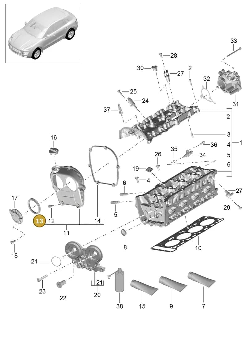 95810358300 — Porsche Macan (2013-2018) diagram p44103010, position 13