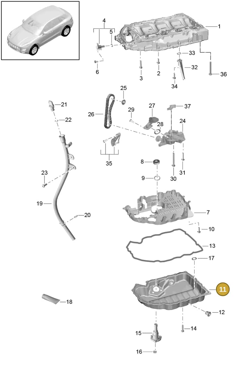 95810360000 — Porsche Macan (2013-2018) diagram p44104080, position 11