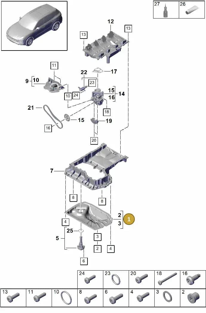 95810360200 — Porsche Cayenne (2017-2023) diagram p51104025, position 1