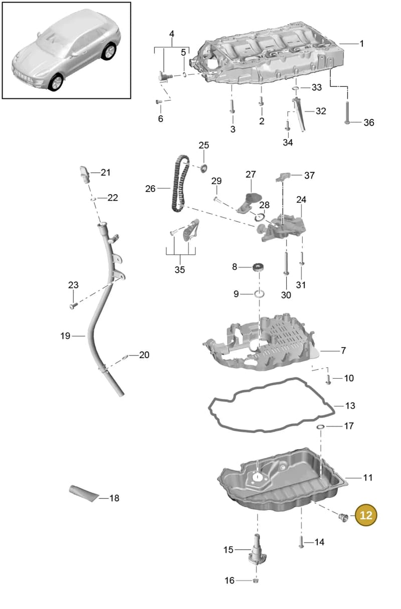 95810380100 — Porsche Macan (2013-2018) diagram p44104080, position 12