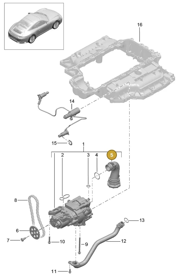 95810380100 — Porsche 911 (2016-2019) diagram p47104000, position 5