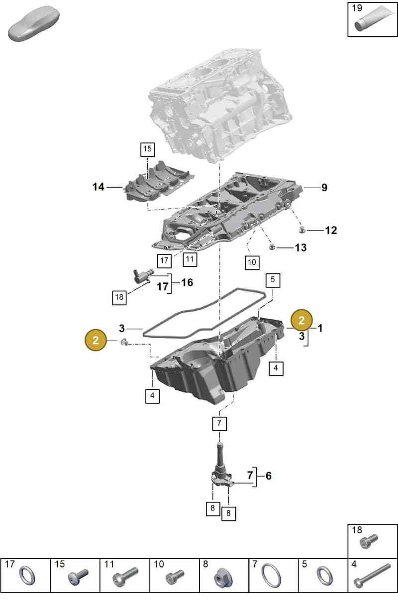 95810380100 — Porsche Cayenne Coupe (2023-2023) diagram p60104100, position 2