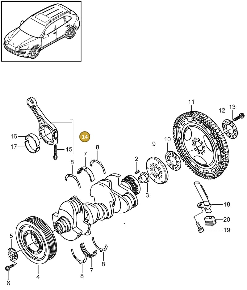 95810397510 — Porsche Cayenne (2010-2018) diagram p37102020, position 14