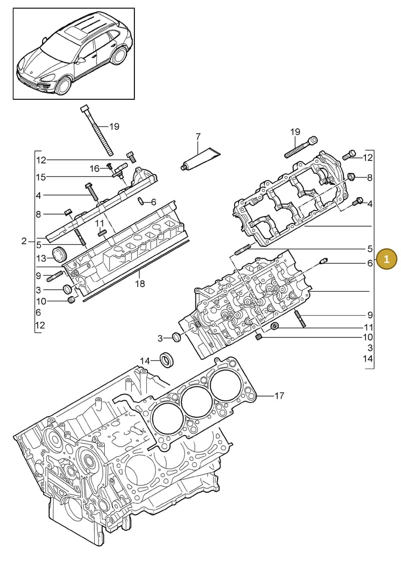 95810401615 — Porsche Cayenne (2010-2018) diagram p37103010, position 1