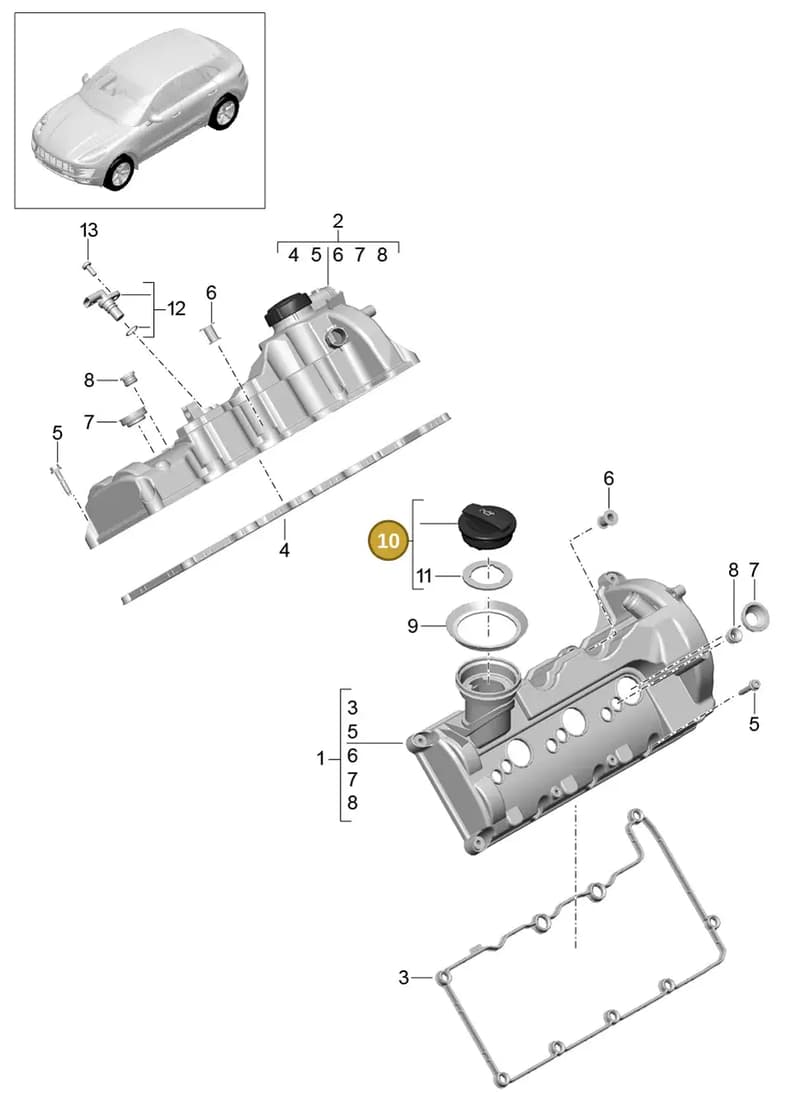 95810448510 — Porsche Macan (2013-2018) diagram p44103020, position 10