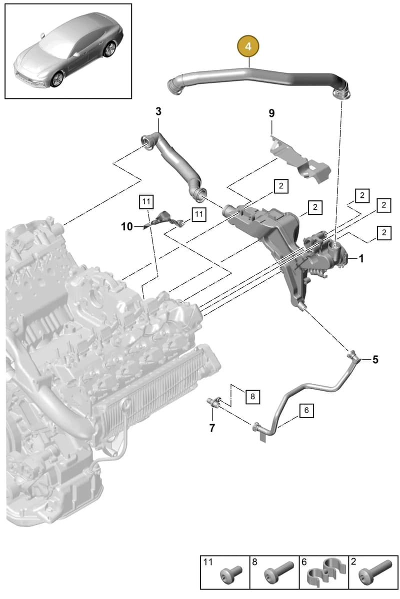 95810448510 — Porsche Panamera (2016-2020) diagram p49106030, position 4