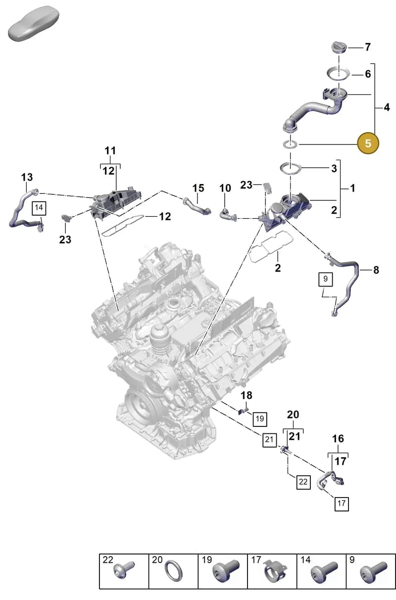 95810453600 — Porsche Cayenne Coupe (2023-2023) diagram p60107370, position 5