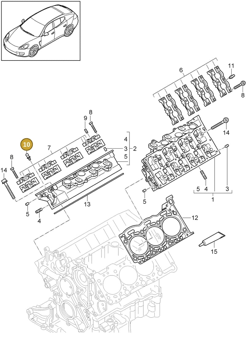95810456410 — Porsche Panamera (2009-2016) diagram p35103010, position 10