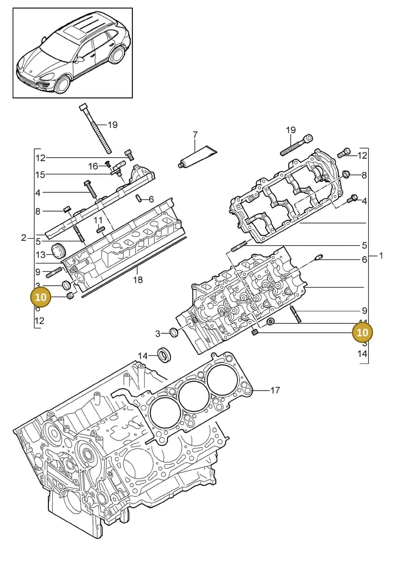 95810456410 — Porsche Cayenne (2010-2018) diagram p37103010, position 10
