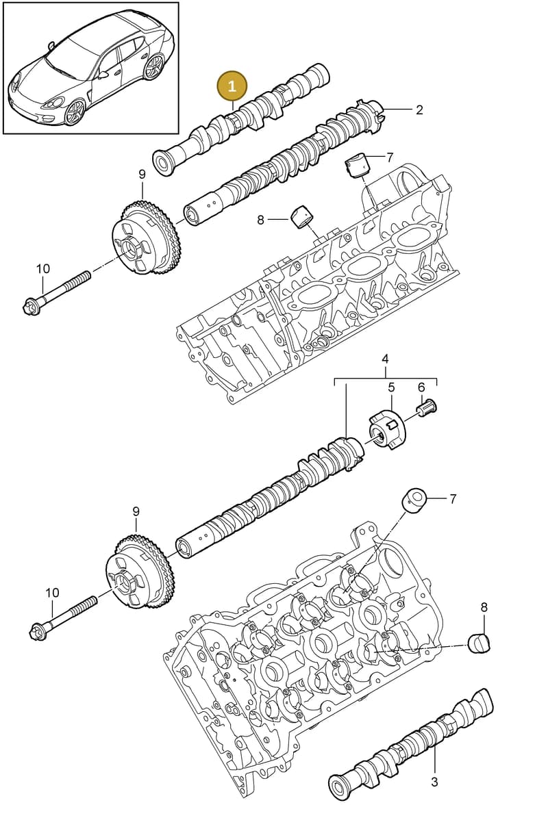 95810504100 — Porsche Panamera (2009-2016) diagram p35103050, position 1