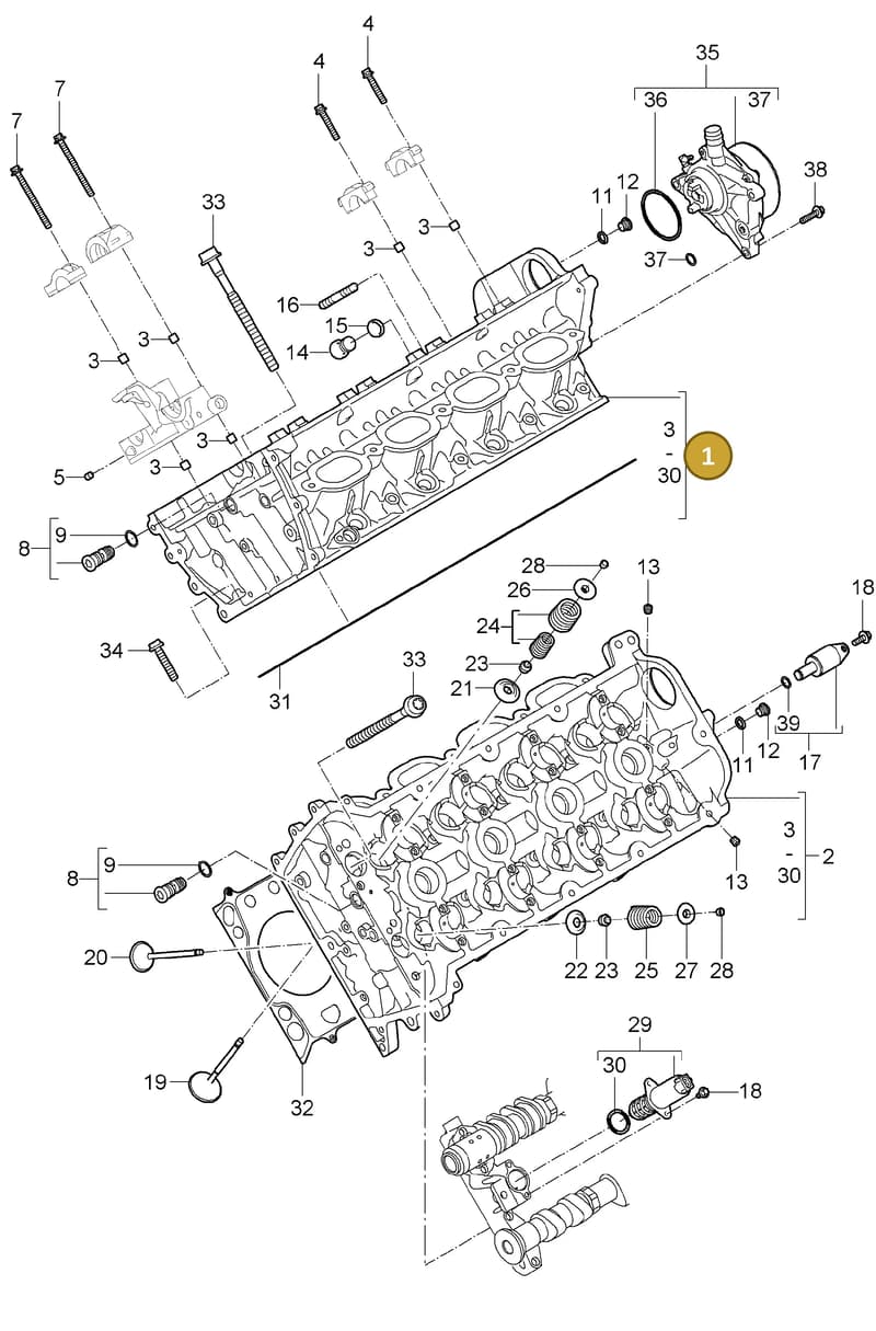 95810513531 — Porsche Cayenne (2007-2010) diagram p31103000, position 1