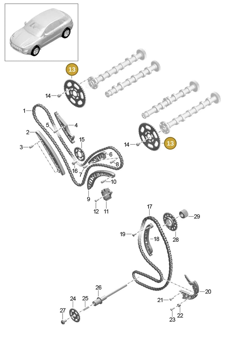 95810518110 — Porsche Macan (2013-2018) diagram p44103080, position 13