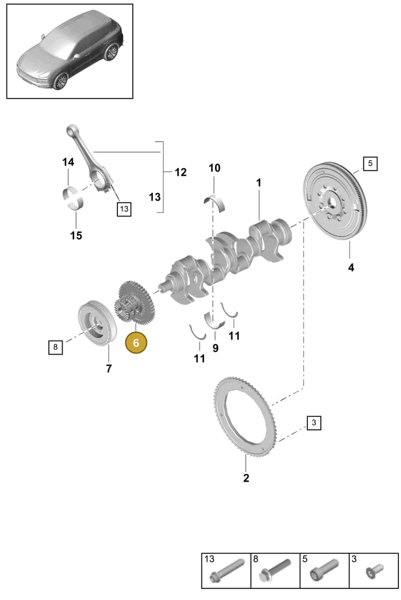 95810520900 — Porsche Cayenne (2017-2023) diagram p51102010, position 6