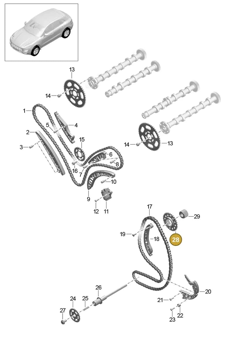 95810522200 — Porsche Macan (2013-2018) diagram p44103080, position 28