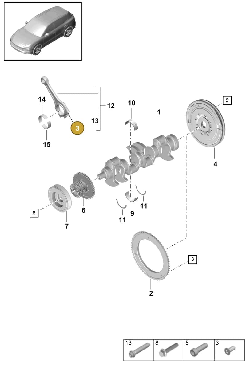 95810522900 — Porsche Cayenne (2017-2023) diagram p51102010, position 3
