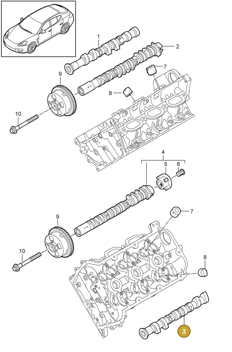 95810524210 — Porsche Panamera (2009-2016) diagram p35103050, position 3