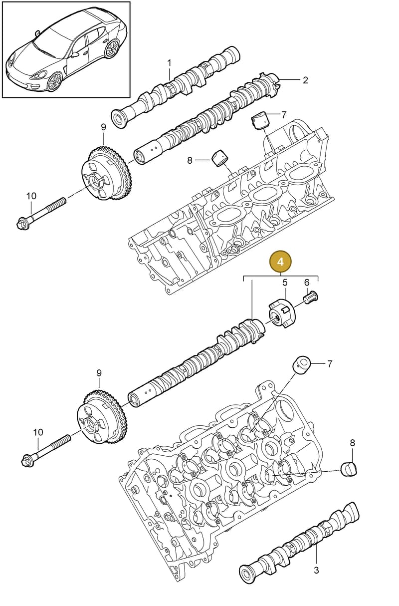 95810524410 — Porsche Panamera (2009-2016) diagram p35103050, position 4